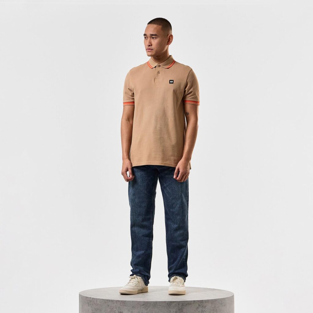 Weekend Offender Levanto Regular Fit Polo Shirt - Cognac/Pure Orange