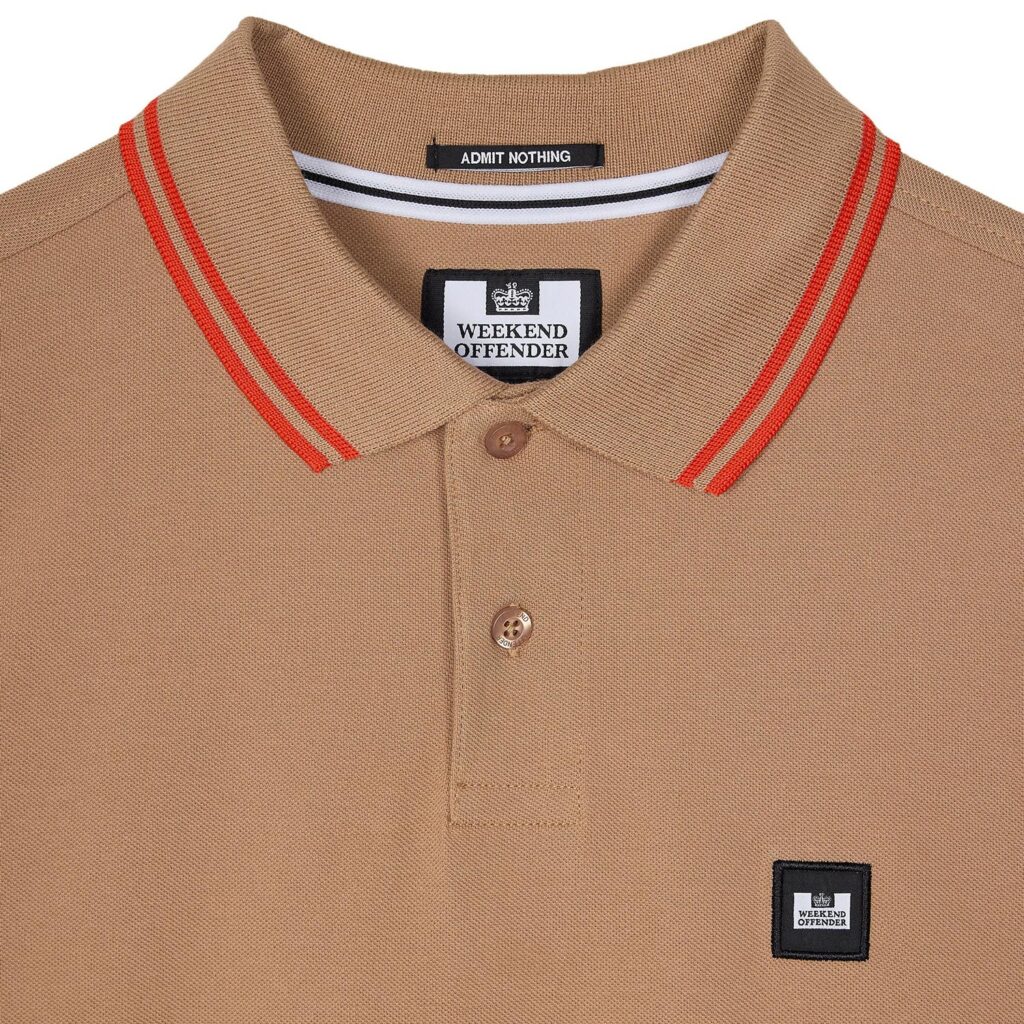 Weekend Offender Levanto Regular Fit Polo Shirt - Cognac/Pure Orange