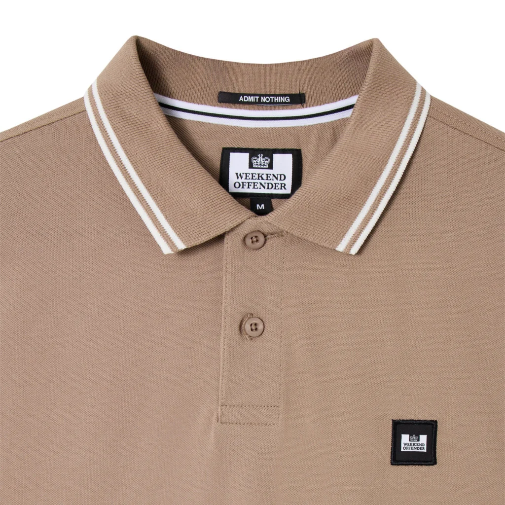 Weekend Offender Levanto With Contrast Tipping Polo - Driftwood / Ghost