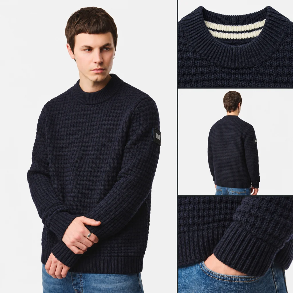 Weekend Offender Molson Chunky Mock Neck - Navy