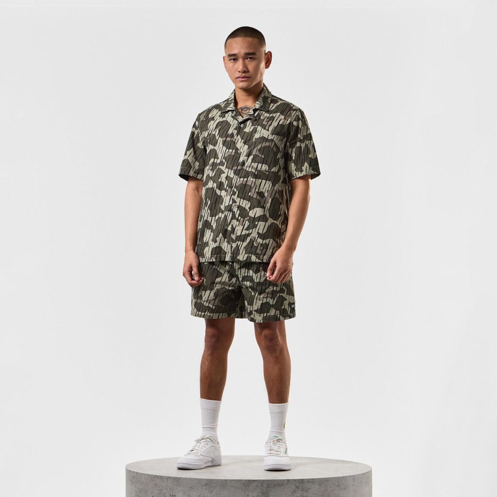 Weekend Offender Monuriki Camo Regular Fit Shirt - Castle Green Camo