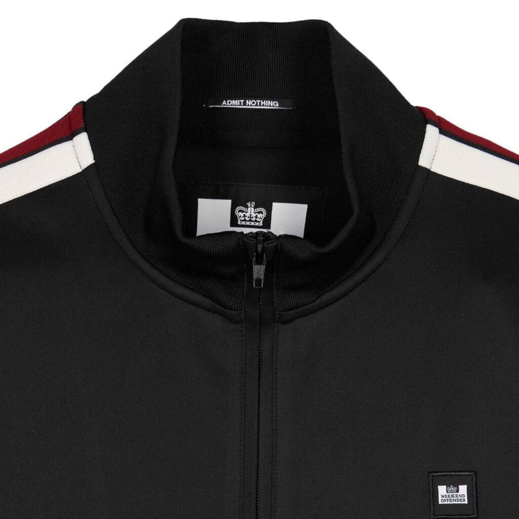 Weekend Offender Pawsa Full Zip Regular Fit Long Sleeve Track Top - Black