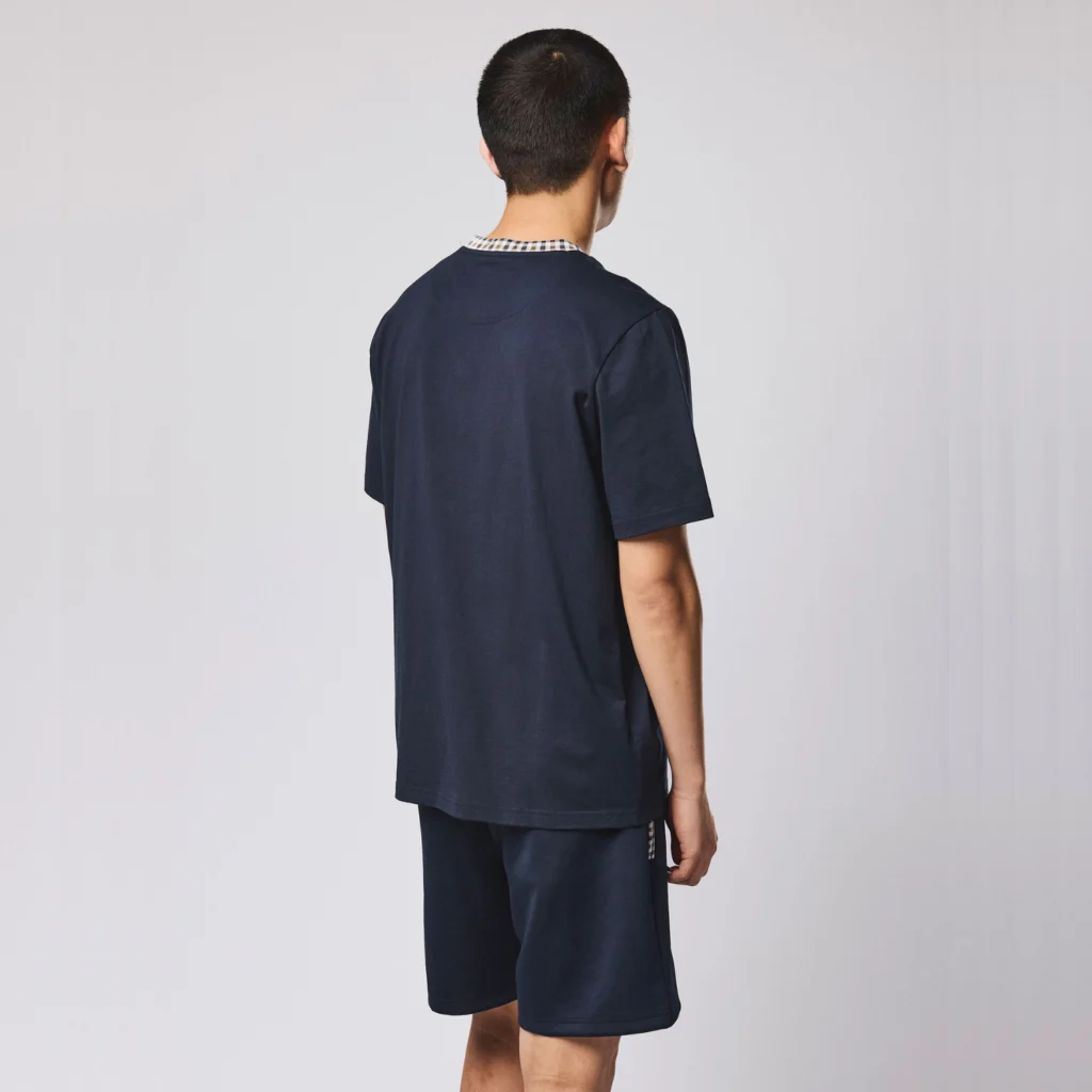 Weekend Offender Sila Jacquard Rib Tee - Navy