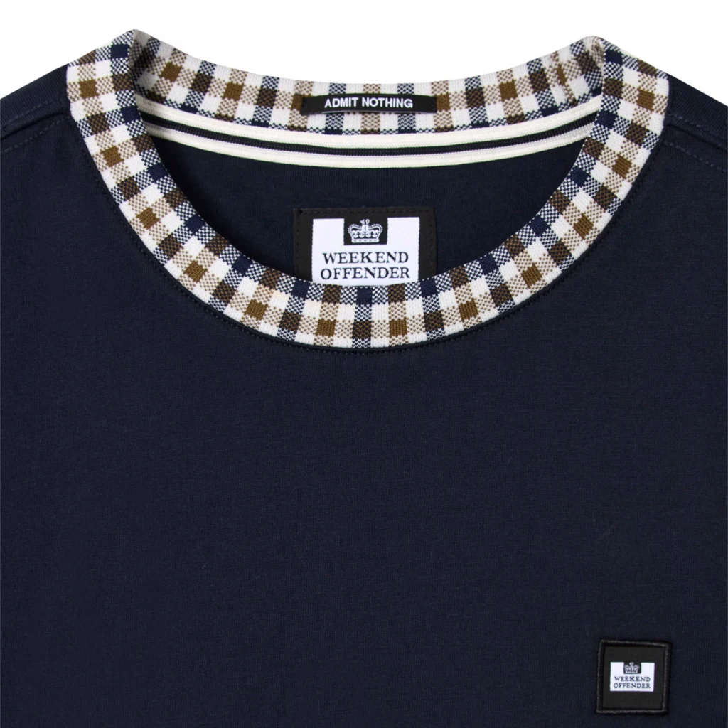 Weekend Offender Sila Jacquard Rib Tee - Navy