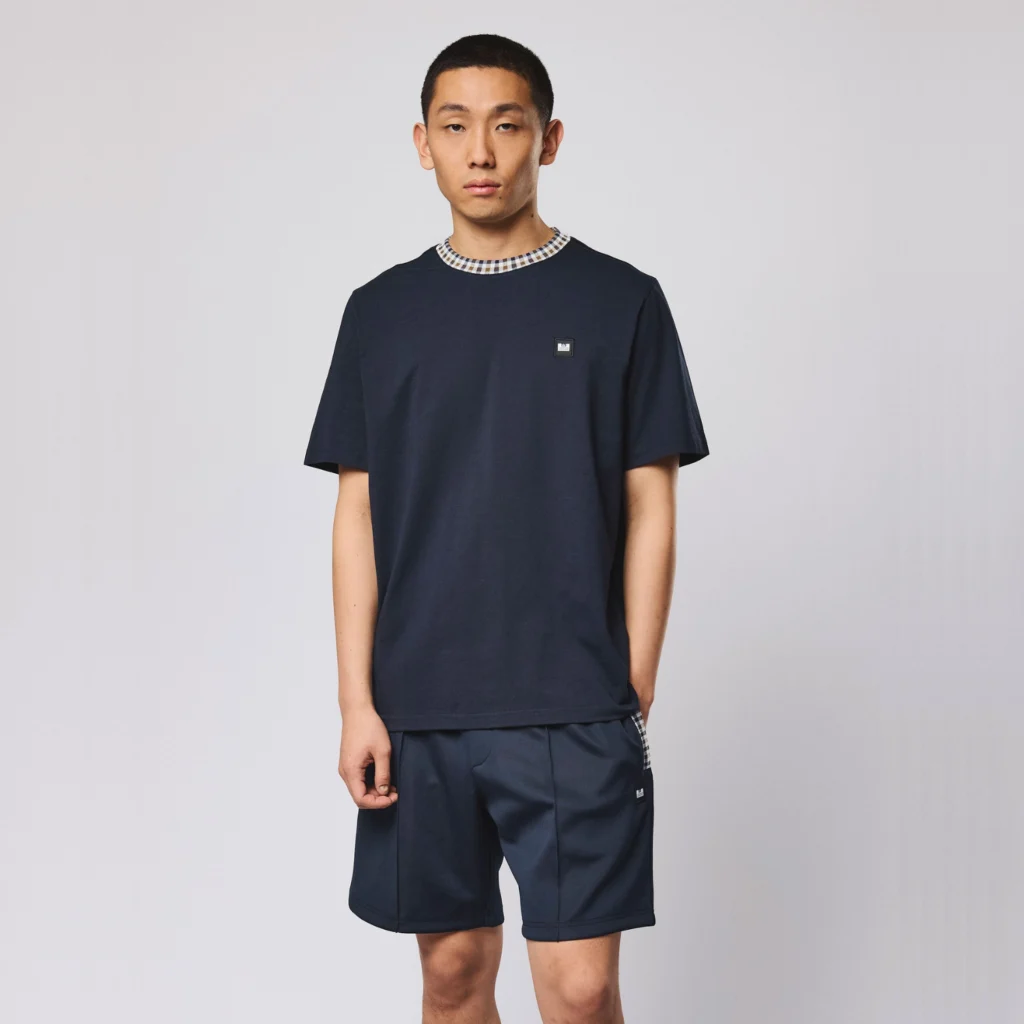 Weekend Offender Sila Jacquard Rib Tee - Navy