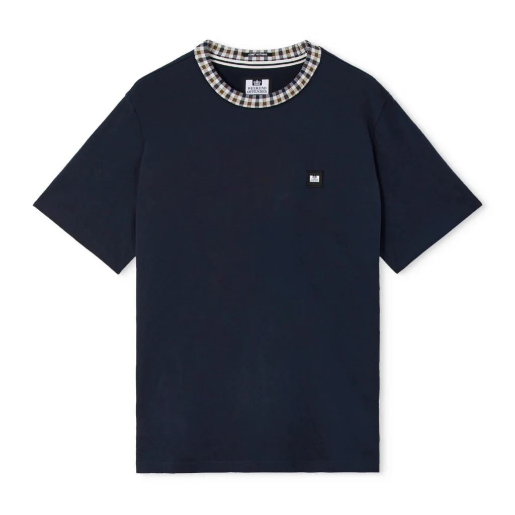 Weekend Offender Sila Jacquard Rib Tee - Navy