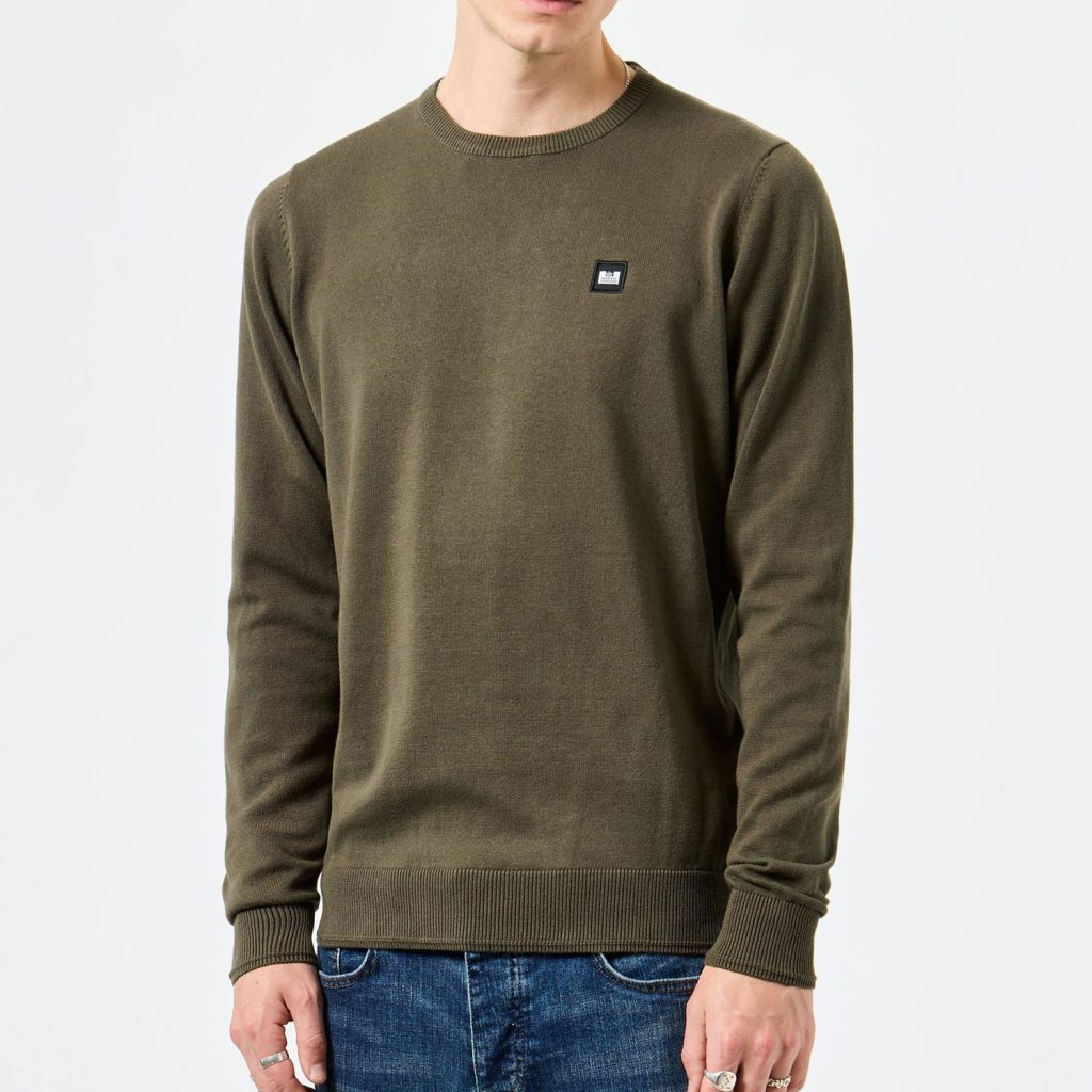 Weekend Offender Solace Regular Fit Long Sleeve Sweatshirt - Castle Green