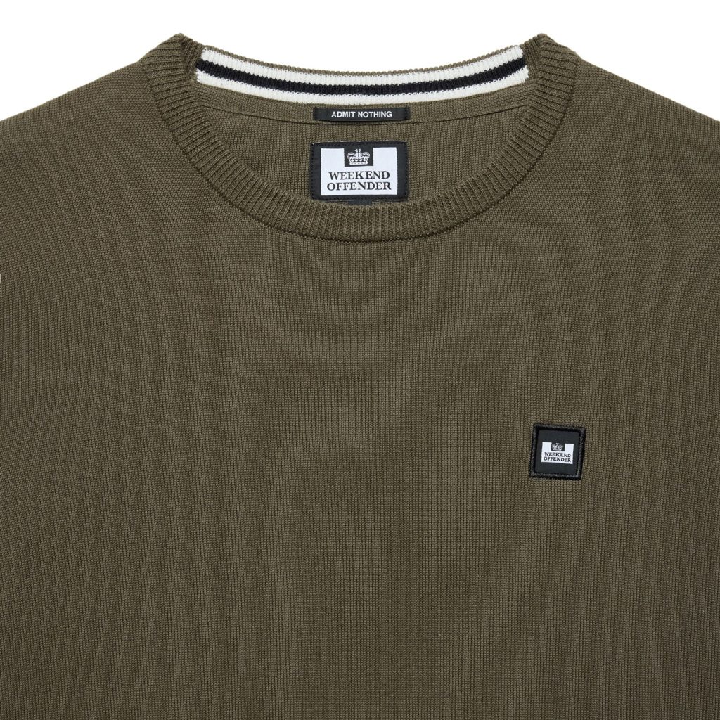 Weekend Offender Solace Regular Fit Long Sleeve Sweatshirt - Castle Green