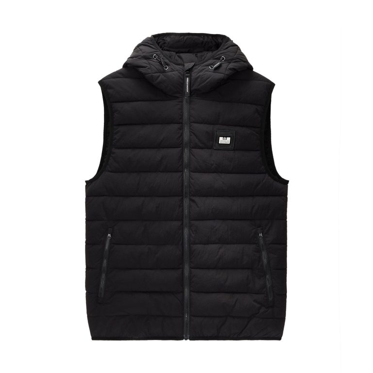 Weekend Offender Toronto Regular Fit Hooded Gilet - Black