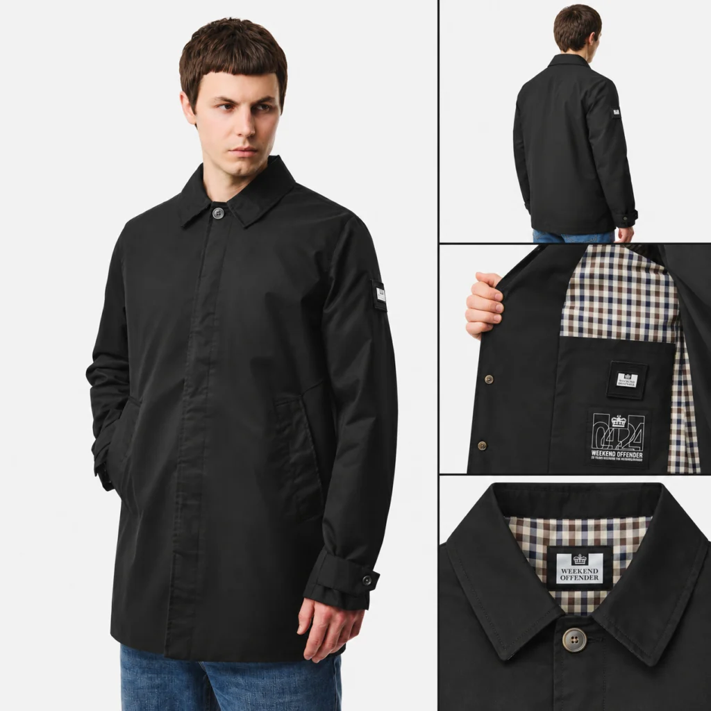 Weekend Offender Whitehouse Mac With Check Details - Black