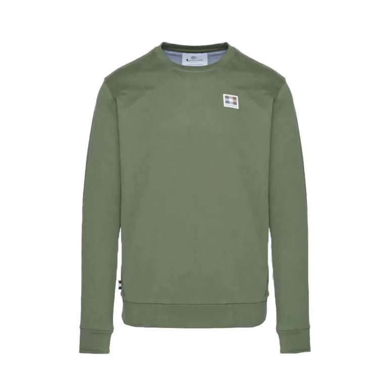 Aquascutum Active Patch Crewneck Regular Fit Long Sleeve Sweatshirt - Army Green